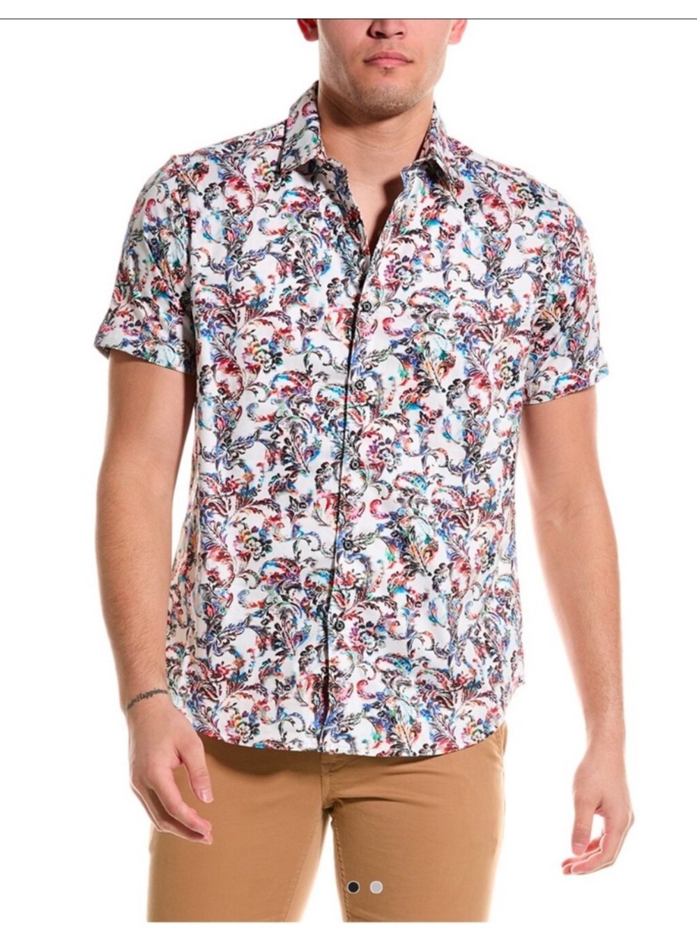 NWT Robert Graham Men's Monsoon Short Sleeve Woven Button Down Shirt